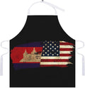 Bahamas Map Flag Apron,Waterproof Unisex Adult Aprons with Pockets Kitchen Baking Aprons