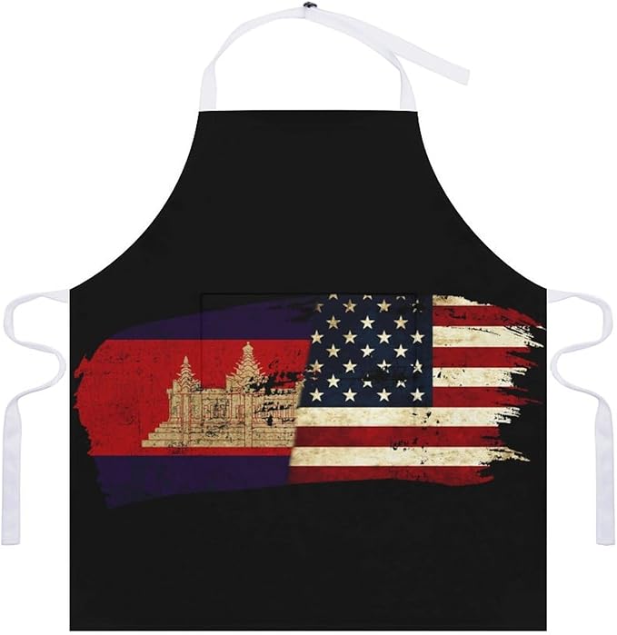 Bahamas Map Flag Apron,Waterproof Unisex Adult Aprons with Pockets Kitchen Baking Aprons