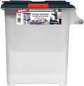 BEN & JANE 40lb Pellet Storage Dispenser - Made in USA, BPA-Free Food Safe Container for Dog & Cat Food, Birdseed, Charcoal & Potting Soil - Weatherproof Stackable Bin with Pour Spout & Locking Lid