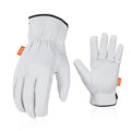 Vgo... 1-Pair Unlined Top Grain Goatskin Work and Driver Gloves for Men(Size M, White, GA9501)