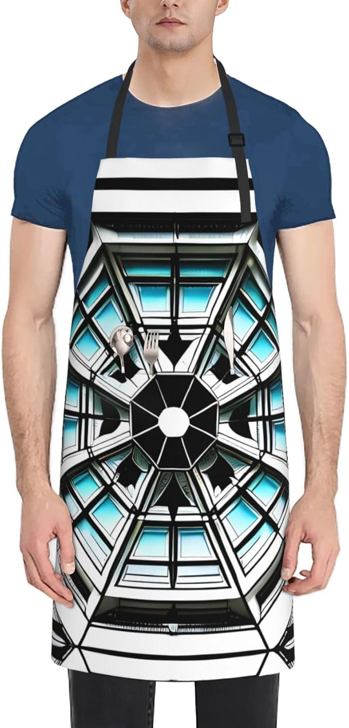 Multidimensional Space Heavy Duty Waterproof Apron with Pockets for AdultsResistant Grilling, Gardening, Painting