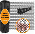 Upgraded Plastic Chicken Wire Fence Mesh(8INx10FT) - Black/Green/White Colors 0.3" Openings,for Garden Net, Poultry Fencing, Chicken Wire Frame,Animal Cage Fence,Floral Netting (Black)