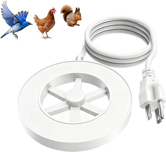 Bird Bath Heater for Outdoors in Winter, Heated Bird Bath Submersible for Winter Full-Covered Aluminum, Pond Deicer with Thermostatic Control, Bird Bath Water Heater for Bird Chicken Livestock, 70W