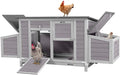 GUTINNEEN Chicken Coop Outdoor Wooden Portable Hen House Expandable Poultry Cage with Nesting Box,Perches,Waterproof Roof