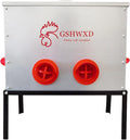 Automatic Chicken Feeder - 40 lb Capacity 6 Port Large Metal Chicken Feeders - with Locking Lid and Legs