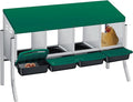 3/4-Hole Metal Chicken Nesting Box with Removable Roll-Out Tray - Easy Egg Collection & Clean Galvanized Steel Laying Box for Hens - for Backyard Coop & Poultry Farm Use