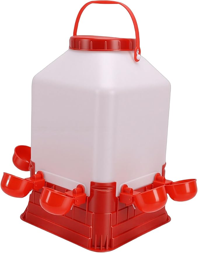 Zerodis Automatic Poultry Water Fountain Bucket Chick Waterer 10L Large Capacity Chicken Feeder Poultry Water Fountain Bucket Automatic Brooder Starter Kit Coop Accessories for Baby