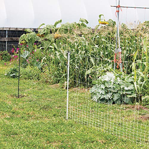 Premier 1 VersaNet® Plus, 60"H x 100'L Electric Garden Fence Starter Kit | 2" Strand Spacing at Bottom Keeps Varmints Out | Includes: Solar Energizer, FiberRod Support Posts and Tester | Green/Black