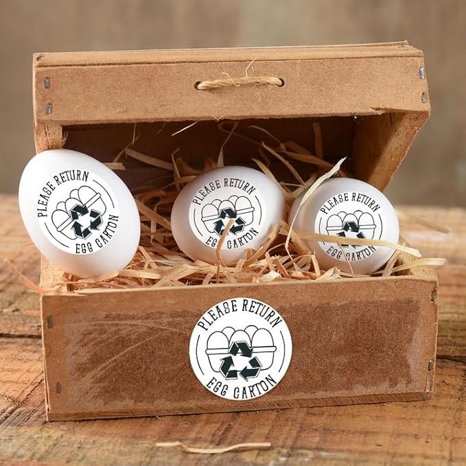 Louise Maelys 2 Inch Egg Carton Stickers - Market Egg Handling Stickers 500 Pcs Waterproof Please Retrun Egg Carton Lables for Egg Producers,Organic Farms,Farmers’Markets