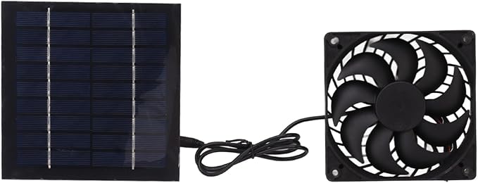 Solar Panel Fan Kit, Solar Fan for Chicken Coop Solar Power Fan Efficient Cooling Solution for Outside, Small Chicken Coops, Greenhouses, Sheds, Pet Houses