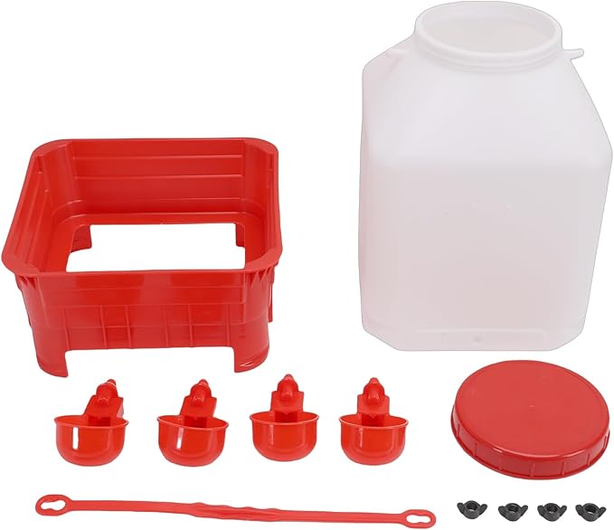 Zerodis Feeders Capacity Chicken Feeder Poultry Water Fountain Bucket Automatic Brooder Starter Kit Coop Accessories for Baby Chicks Ducks and Quail Chick Waterer 10L Large Chick Waterer