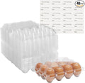 Stockroom Plus Clear Plastic Egg Cartons - Clear Containers with Date Labels - Bulk Egg Storage Set - Reusable Storage Containers - 12-Count, Pack of 48