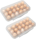 18 Grid Egg Container for Camping, 2 Packs Refrigerator Egg Rack Holder Plastic Storage Box Organizer with Lid for Refrigerator Camping Hiking Outdoor Activities