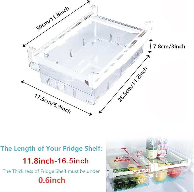 Farochy Refrigerator Organizer Bins - Egg Drawer Fridge Shelf Holder Storage Box for Fruits & Vegetables (1 Pack)