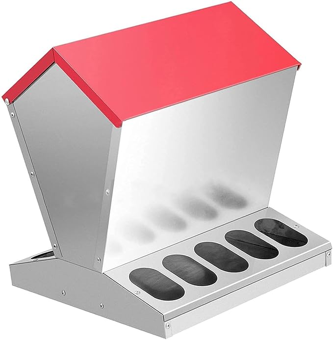 Chicken Coop Feeder Feeder Large Capacity Galvanized Heavy Duty Container Coop Accessories Outdoor Feeding Equipment