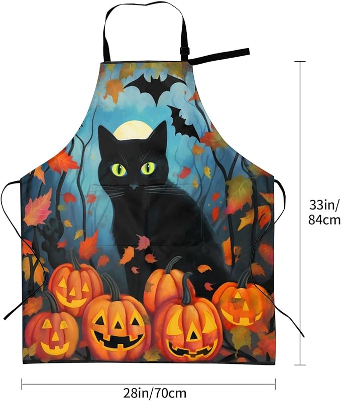 Shark Jumping Home Aprons 2 Pockets 33"×28" for Men Women, Ocean Sea Waterproof Kitchen Cooking Bib