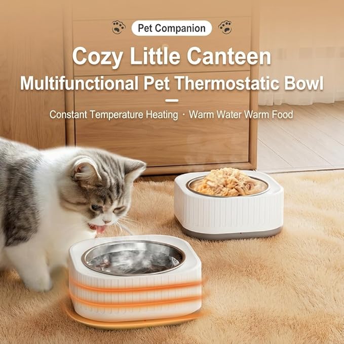 Heated Water Bowl, with Waterproof Design, Keeps Water Warm (35-40°C) in Gardens, Thermostatic Control Anti-Freeze Heated Pet Water Bowl for Chicken,Duck,Goose,Rabbit (Gray)
