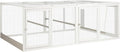 Outdoor Wooden Chicken Coop Run Extension with Wire Mesh, Poultry Enclosure Add-On for Hen House, Backyard Chicken and Rabbit Run Pen