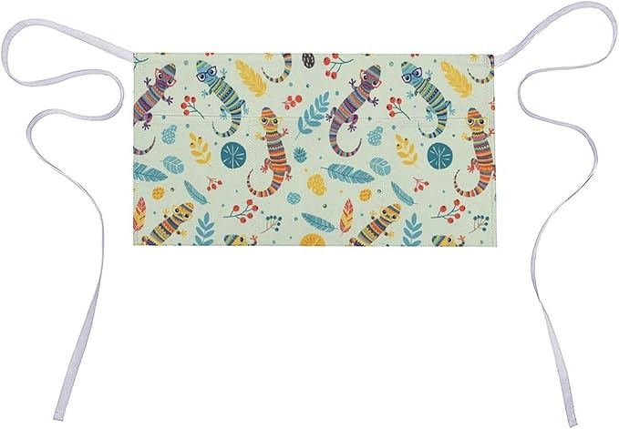 Unisex Apron for Cooking Server Waitress Half Waist Apron with 3 Pockets