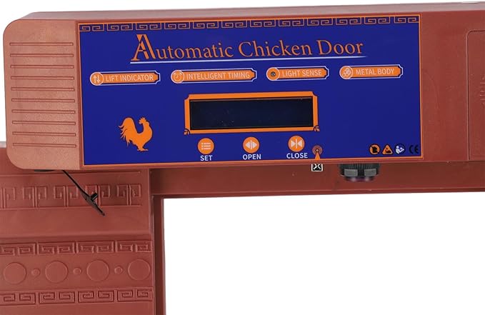 Solar Automatic Chicken Coop Door, Professional Infrared Anti Pinch with Timer Light Sensor and Remote Control, for Chicken Duck Goose Poultry (Bronze)