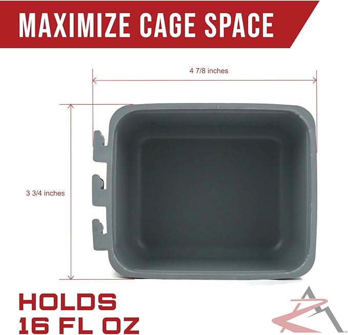 The ROP Shop 20-Pack - 16oz Gray Cage Cups for Feed & Water for Poultry Ducks, Birds, Hamsters