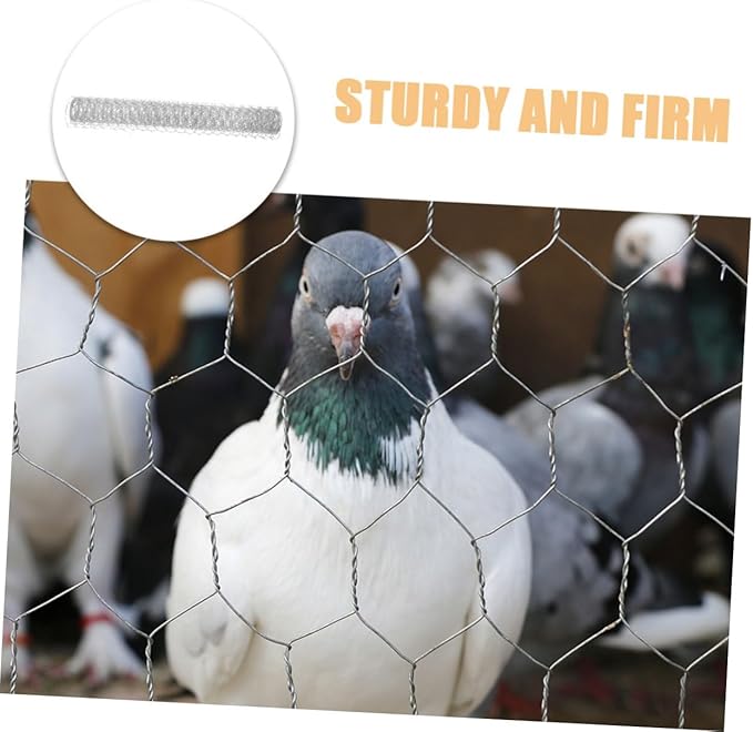 Galvanized Poultry Wire Fence Mesh for Chicken Coop and Garden Protection, 0.4m X 4m Heavy Duty Metal Wire Mesh 0.6mm Diameter and 16-Hole Pattern for Outdoor Farm Use