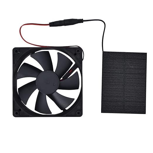100W Solar Panel Fan Kit 12V Dual Exhaust Fan Chicken Coops Solar Fan Kit for Dog House, Greenhouse, RV