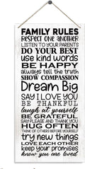Family Rules Sign, Family Room Decor, Decorative Wood Hanging Wood Plaque, Home Living Room Decor, Inspirational Wall Decor, Housewarming Gift