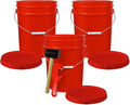 ePackageSupply 5 Gallon Plastic Bucket with Airtight Lid | Made in USA | Food Grade Bucket | BPA-Free | Heavy Duty 90 Mil All Purpose Pail | One 12" Rubber Mallet & One Lid Opener Included | 3 Pack