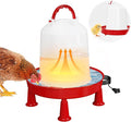 3/6 L Heated Chicken Waterer for Winter Auto-Fill Chicken Water Heater with Leg Support,35W BPA-Free Heating Poultry Waterer No Waste Heated Watering System for Chicken Coop (6L)