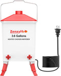 3.6 Gallons Heated Chicken Waterer Bucket for Winter, Chicken Water Heater with 4 Nipples and 10ft Power Cord