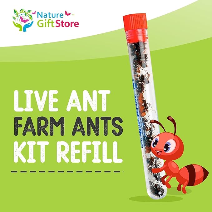 50 Live Ants for Ant Farms Plus Ant Food Included, Red Harvester Ants for Ant Habitats - Live Arrival, Shipped Now - Perfect for Educational Science Projects & Ant Habitat Experience