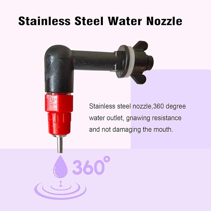 Chick Nipple Waterer Matel Chicken Water Nipples Rabbit Water Nipples (6pcs, Plastic)