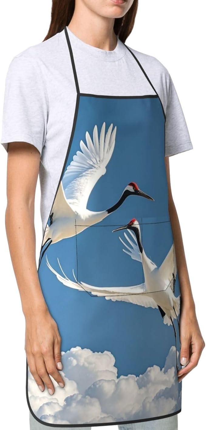 Waterproof Apron Adjustable Bib for Women Men Tractor farm Cooking Aprons Chef Bibs with 2 Pocket