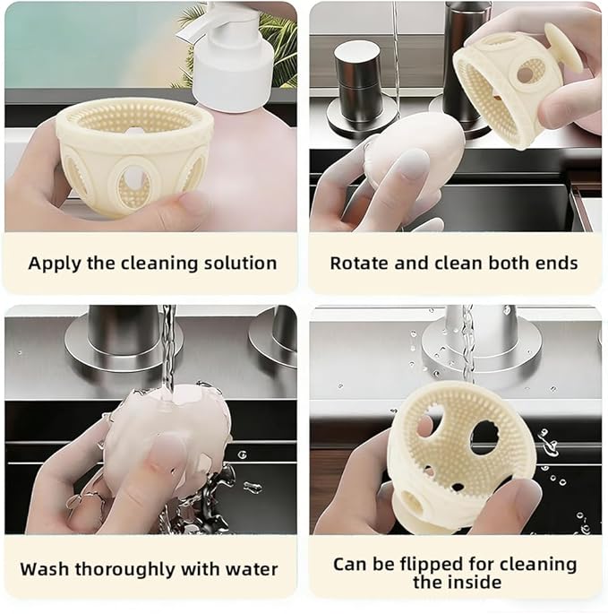 Layver Egg Brush Cleaner, Egg Cleaner Scrubber for Fresh Eggs, Silicone Egg Washer, Multipurpose Washing Egg Tool for Fruits and Vegetables (Yellow)