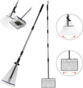 2PCS Chicken Poop Scooper & Rake Set – Adjustable Metal Cleaning Tools (Scooper 45–68", Rake 32–46.5") for Chicken Coop, Yard & Sand – Heavy Duty Stainless Steel Coop Accessories
