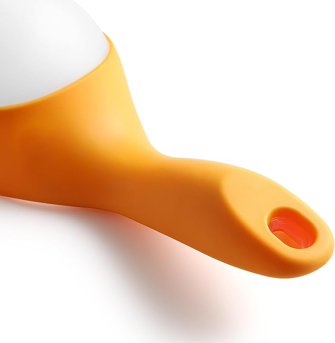 Spring Chef Magnetic Ice Scoop for Freezer Bin - Contoured Translucent Plastic Scoop with Soft Grip Handle - Kitchen Scoopers for Food, Ice Machine, Pet Food, Flour - Popcorn Scooper - 2 Pack - Mango