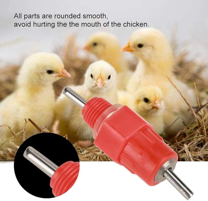 50Pcs Chicken Nipple Feeder, Automatic Chicken Waterer Nipple Drinker Feeders, Water Drinker Duck Hen Poultry Drinker, Fowl Drinker Kit for Chicken Quail Duck