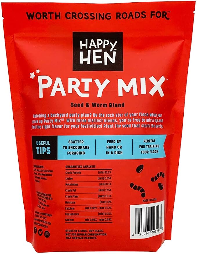 Happy Hen Treats Party Mix Seed and Mealworm, 2 lb