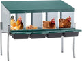 Chicken Nesting Box for Laying Eggs - 4 Room Chicken Laying Boxes, Nesting Boxes for Chickens, Heavy Duty Metal Chicken Coop, 42.12" L x 12.99" W x 31.88" H