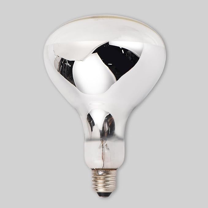 Incandescent R40 Reflector Infrared Lamp, Explosion Proof Clear Glass, E26 Base, Heat Lamp Bulb 250W for Reptiles, Turtles, Pets, Calves and Lambs, Chicks and Bathroom, 2 Pack (R40INC)