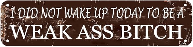 "I Did Not Wake Up Today to Be" 16x4 Inch Motivational Metal Wall SignRustic Farmhouse Decor for Office, Gym, Living Room