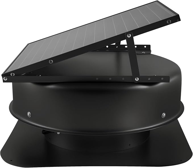 VEVOR 50W Solar Attic Fan, 3000 CFM with Smart Control, Built-in Smoke & Temperature Sensors, Weatherproof & Low-Noise for Roof Ventilation