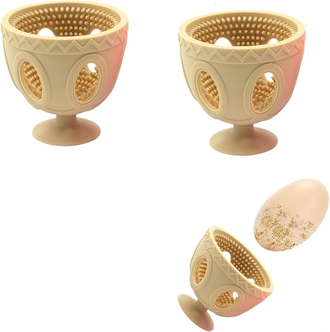 Egg Washer for Fresh Eggs 2PCS, Silicone Egg Wash and Scrub Brushes, Reusable Tools for Cleaning Fresh Eggs, Ideal for Backyard Chicken Owners, Homesteaders, and Egg Collectors(Complexion)