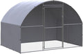 Large Outdoor Chicken Coop with Waterproof Cover, Heavy Duty Galvanized Steel Walk-in Poultry Run for Hens, Ducks and Rabbits, 9.8 x 9.8 x 6.6 Ft