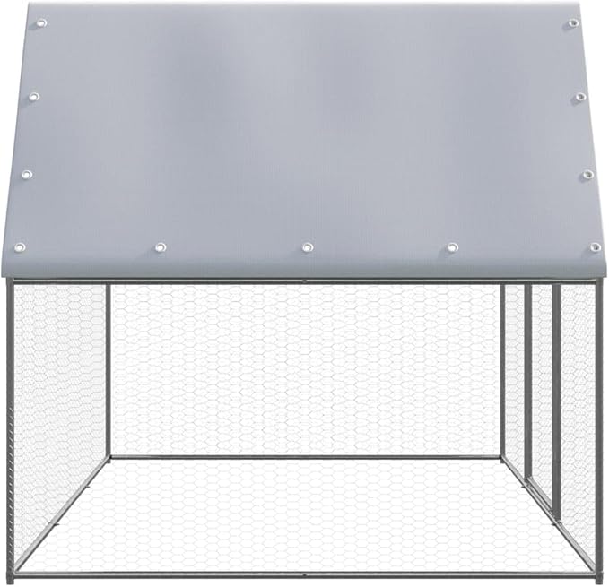 Weatherproof Outdoor Chicken Coop Large Walk-in Enclosure Outdoor Chicken Cage 9.8'x6.6'x6.6' Galvanized Steel for Outdoor Backyard Farm Garden