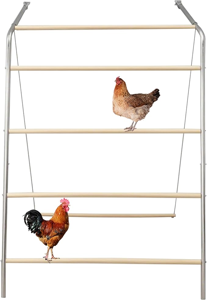 Chicken Perch for Coop, Chicken Swings for Coops, Easy to Installation&Clean, Poultry Coop Roosting Perch, Large Metal Perch (53.9' L X 41.3' W X 44.9' H)