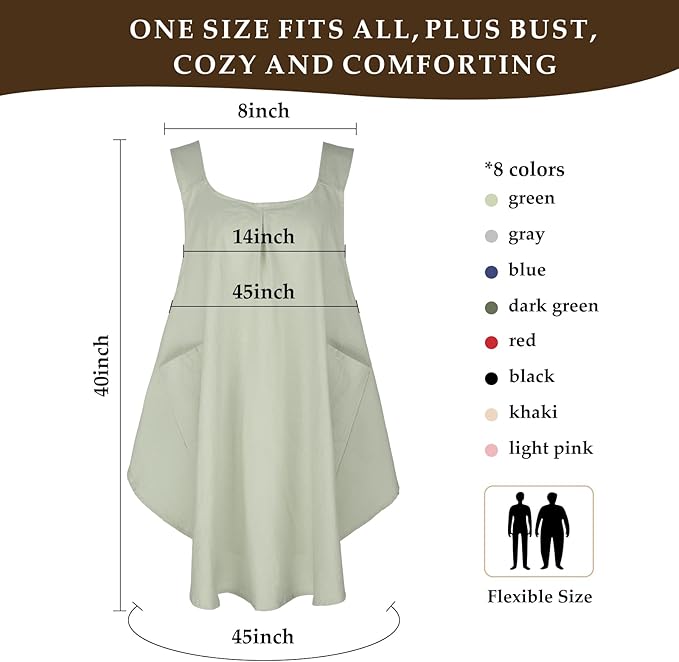 Apron for Women with Pocket Cotton Linen, Japanese Cross Back Apron for Gardening Painting