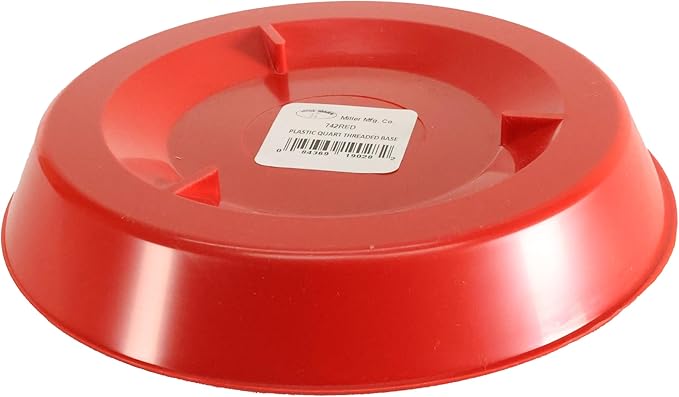 Little Giant® Screw-On Poultry Waterer Base | Heavy Duty Plastic Water Tray Base for Container | Chicken Waterer Screw on Base (Red, 1 Count)