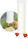 VOSON 1 Gallon Hanging Chicken Waterer with Two Automatic-Fill Water Cups - No Waste Poultry Water Dispenser for Coop (White)